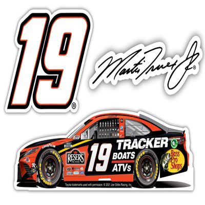 Martin Truex Jr. NASCAR #19 3 Pack Laser Cut Decal