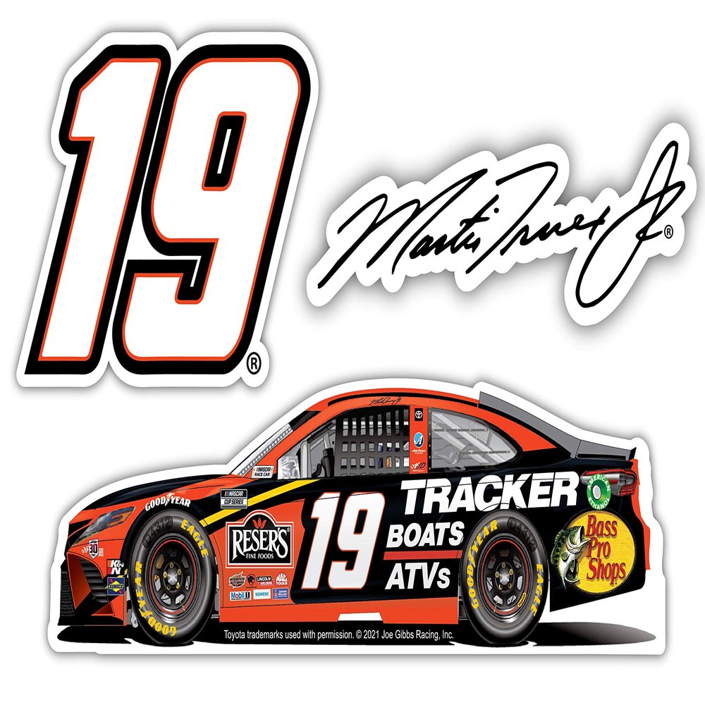 Martin Truex Jr. NASCAR #19 3 Pack Laser Cut Decal