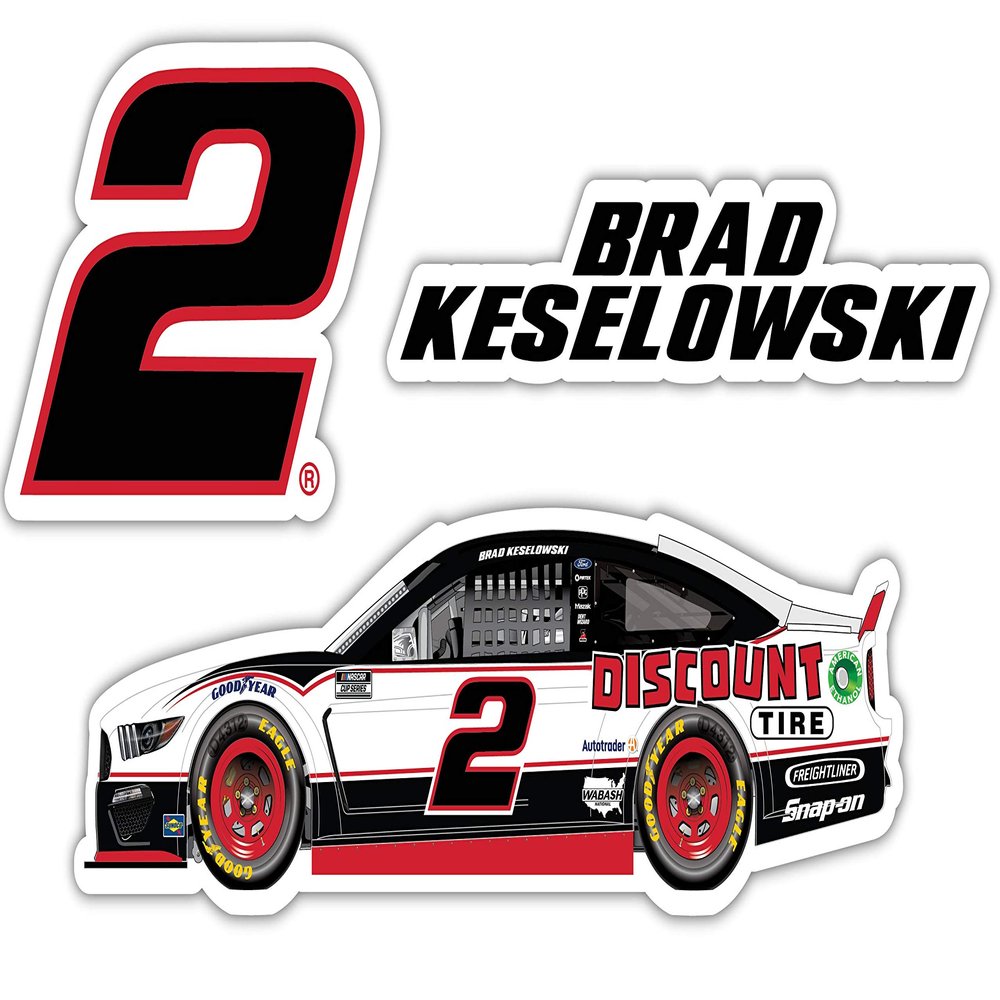 Brad Keselowski NASCAR #2 3 Pack Laser Cut Decal