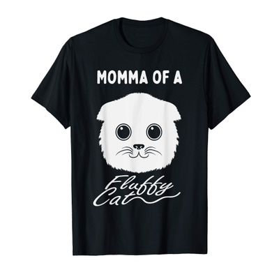 Momma of a Fluffy Cat T-Shirt for Men Women Kids