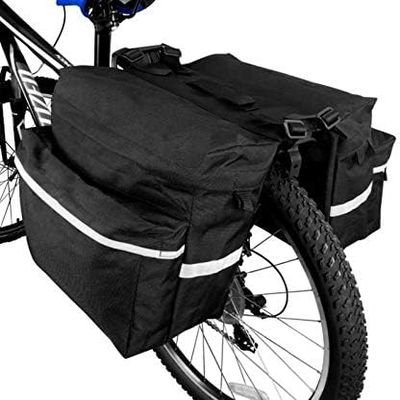 Mydays Waterproof Heavy Duty Electric Bike Ebike Bicycle Rear Rack Saddle Bags NEW (Black/White)