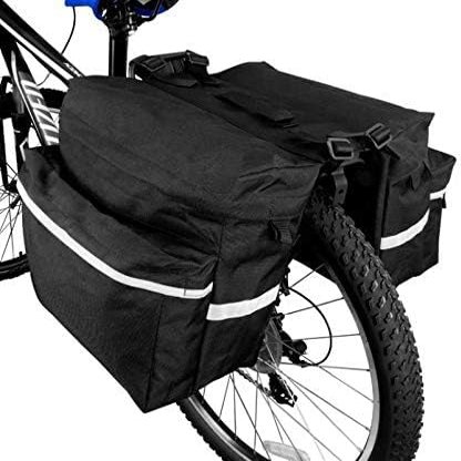 Mydays Waterproof Heavy Duty Electric Bike Ebike Bicycle Rear Rack Saddle Bags NEW (Black/White)