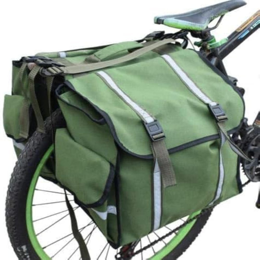 Mydays Waterproof Heavy Duty Electric Bike Ebike Bicycle Rear Rack Saddle Bags NEW (Green)