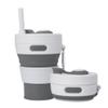 UNNESTAR Collapsible Camping Cup with Straw Silicone Folding Coffee Cup Sport Bottle Portable Travel Outdoor Car 16oz 20oz (Grey) view 1
