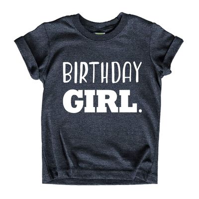 Birthday Girl Shirt Girls Birthday tee Outfit Toddler Baby 1st 2nd 3rd 4th 5th 6th 7th (Charcoal Black, 7 Years)