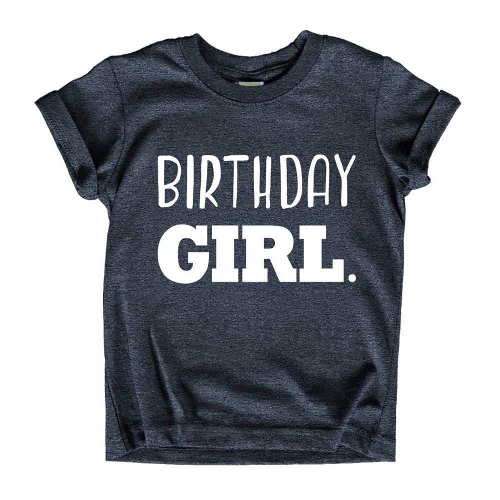 Birthday Girl Shirt Girls Birthday tee Outfit Toddler Baby 1st 2nd 3rd 4th 5th 6th 7th (Charcoal Black, 7 Years)