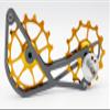 SwishTi Road Cyclocross Gravel Bicycle Bike Rear Derailleur Oversized Pulley Wheel System Cage OSPW for Sram eTap 11 Speed use (Gold) view 2
