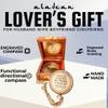 Romantic Gifts for Husband Wife - Brass Compass 2" | Engraved Quote Birthday Wedding Anniversary Christmas Lovers Gifts idea for Boyfriend Girlfriend Men Women Him Her (Grow Old Along with Me) view 2