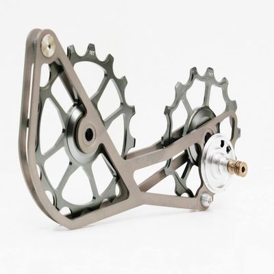 SwishTi Road Cyclocross Gravel Bicycle Bike Rear Derailleur Oversized Pulley Wheel System Cage OSPW for Sram eTap 11 Speed use (Gray)