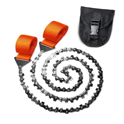 Rope Saw for Tree Limbs - Pocket Chainsaw for Survival with Bag | Stainless Steel 25" Folding Tree Saw with Bi-Directional Teeth, Essential for Camping Gear, Survival Gear Great Valentines Day Gift
