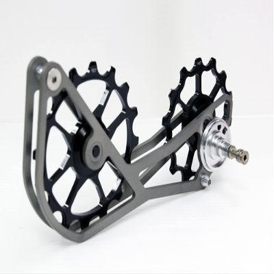 SwishTi Road Cyclocross Gravel Bicycle Bike Rear Derailleur Oversized Pulley Wheel System Cage OSPW for Sram eTap 11 Speed use (Black)