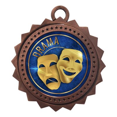 10 PK of Drama Bronze Medals Trophy Award with Neck Ribbons D03-EG22