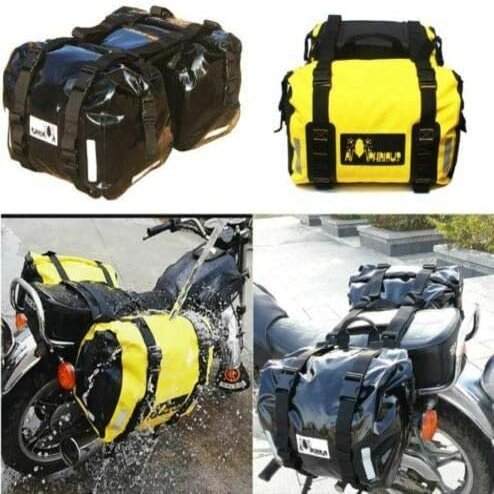 Waterproof Motorcycle Bicycle Luggage Rear Seat Rack Saddle Bag Dry Sack (Yellow)
