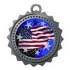 10 PK of American Flag Silver Medals Trophy Award with Neck Ribbons D03-FCL570 view 1