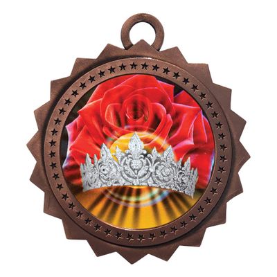 10 PK of Beauty Queen Bronze Medals Trophy Award with Neck Ribbons D03-MY405