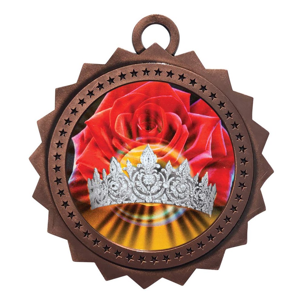 10 PK of Beauty Queen Bronze Medals Trophy Award with Neck Ribbons D03-MY405
