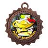 10 PK of Perfect Attendance Bronze Medals Trophy Award with Neck Ribbons D03-FCL422 view 1