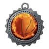 10 PK of Flame Basketball Silver Medals Trophy Award with Neck Ribbons D03-EMFCL803 view 1