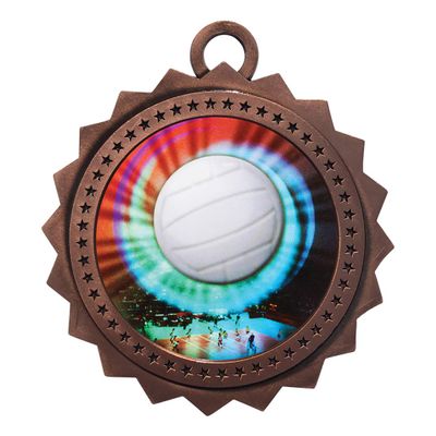 10 PK of Volleyball Bronze Medals Trophy Award with Neck Ribbons D03-MY452