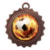 10 PK of Flame Soccer Bronze Medals Trophy Award with Neck Ribbons D03-EMFCL809 view 1