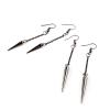 2Pairs Punk Hip Hop Asymmetric Long Tassel Spike Rivet Pendant Dangle Drop Earring for Men Women Rock Gothic Threader Chain Ear Cuff Wrap Crawler Climer Cartilage Unisex Jewelry-C 2pairs view 1