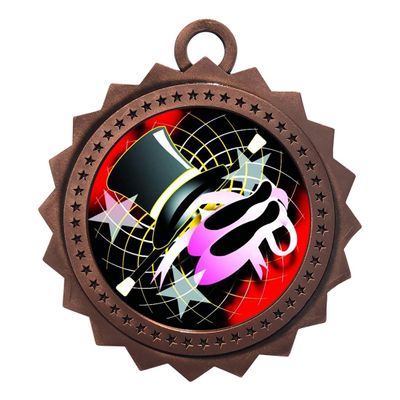 10 PK of Dance Bronze Medals Trophy Award with Neck Ribbons D03-FCL450