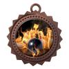 10 PK of Flame Bowling Bronze Medals Trophy Award with Neck Ribbons D03-EMFCL818 view 1