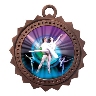 10 PK of Ballet Bronze Medals Trophy Award with Neck Ribbons D03-MY404