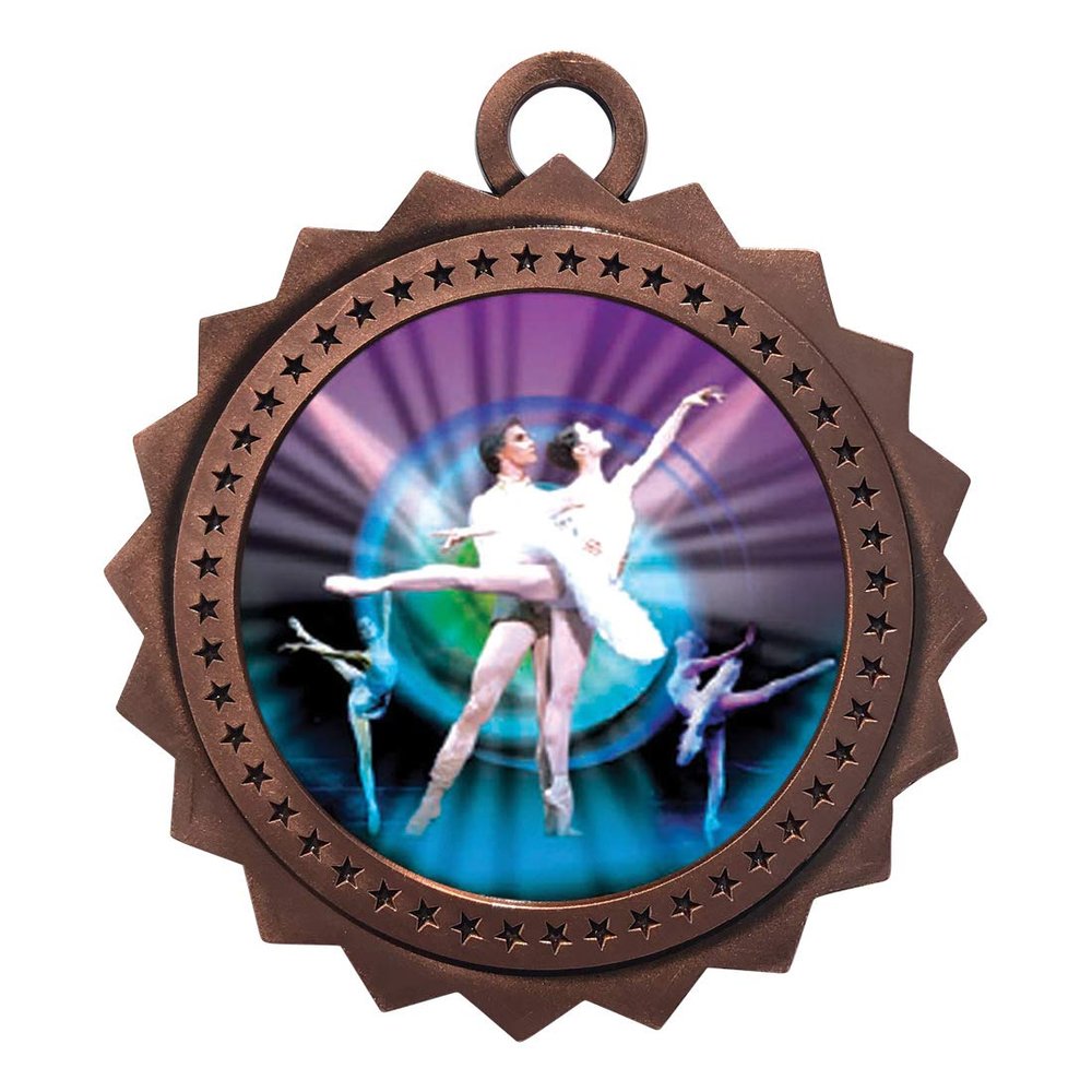 10 PK of Ballet Bronze Medals Trophy Award with Neck Ribbons D03-MY404