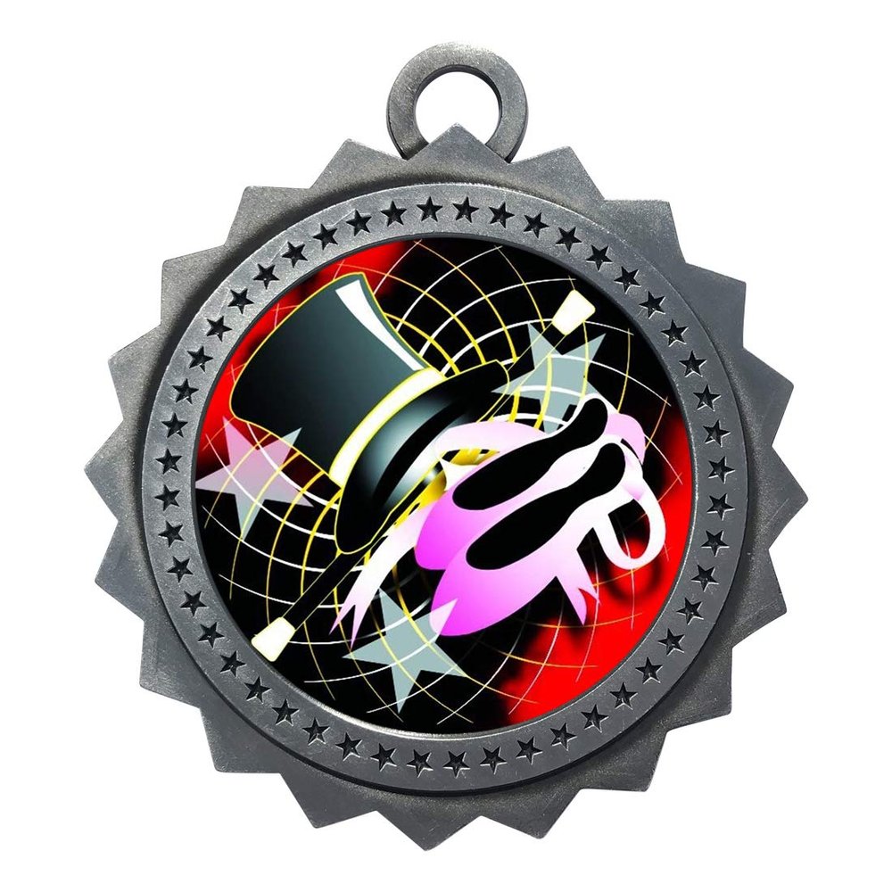 10 PK of Dance Silver Medals Trophy Award with Neck Ribbons D03-FCL450