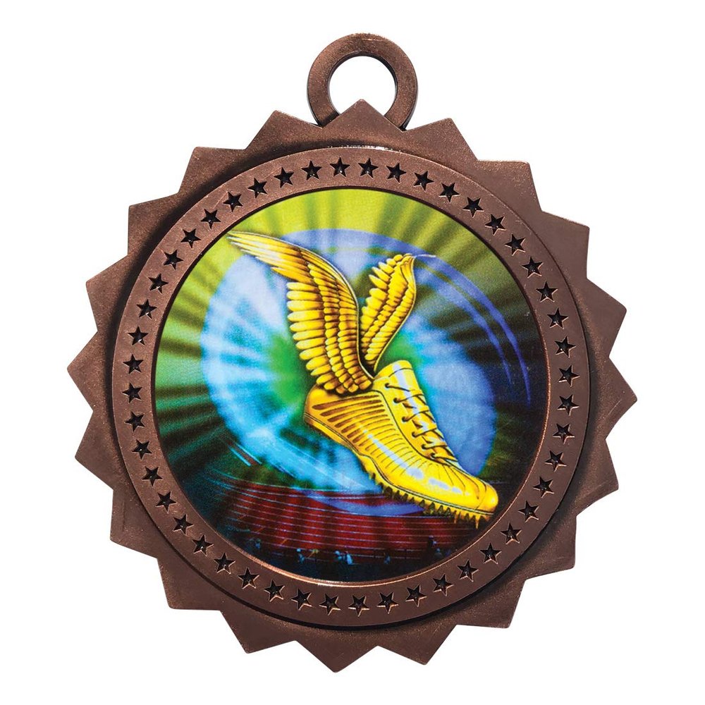 10 PK of Track Bronze Medals Trophy Award with Neck Ribbons D03-MY450