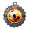 10 PK of Flame Soccer Silver Medals Trophy Award with Neck Ribbons D03-EMFCL809 view 1