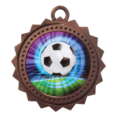 10 PK of Soccer Bronze Medals Trophy Award with Neck Ribbons D03-MY446