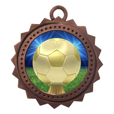 10 PK of Soccer Bronze Medals Trophy Award with Neck Ribbons D03-D30