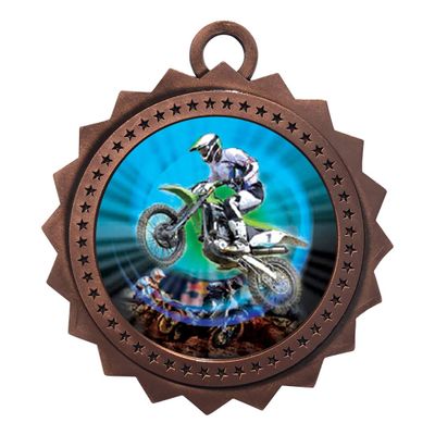 10 PK of Motorcross Bronze Medals Trophy Award with Neck Ribbons D03-MY433