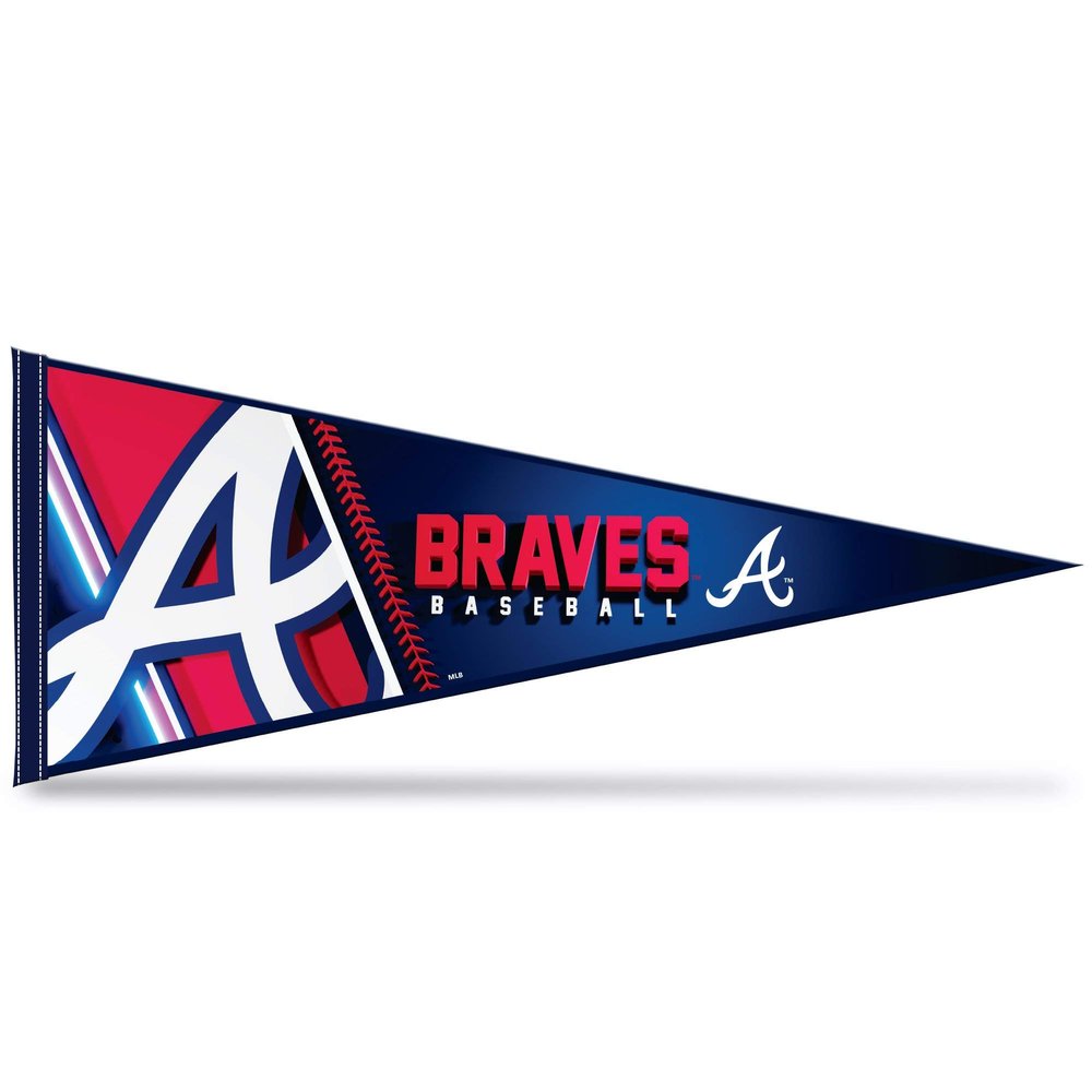 Rico NPNT5201 Atlanta Braves Soft Felt 12" X 30" Pennant with Header Card, Multi