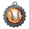 10 PK of Flame Baseball Silver Medals Trophy Award with Neck Ribbons D03-EMFCL808 view 1