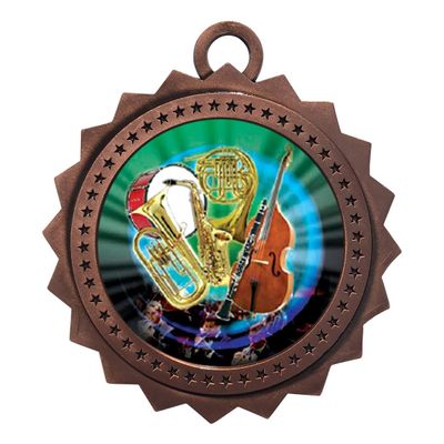 10 PK of Band Orchestra Bronze Medals Trophy Award with Neck Ribbons D03-MY467