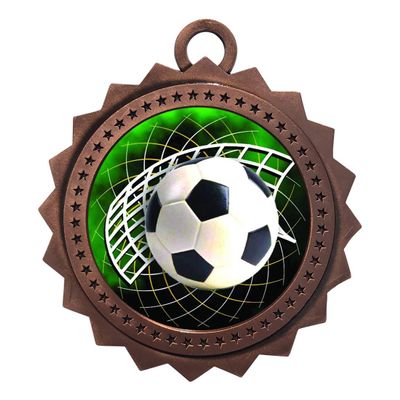 10 PK of Soccer Bronze Medals Trophy Award with Neck Ribbons D03-FCL542