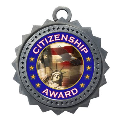 10 PK of Citizenship Silver Medals Trophy Award with Neck Ribbons D03-FCL441