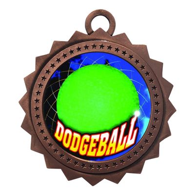 10 PK of Dodgeball Bronze Medals Trophy Award with Neck Ribbons D03-FCL459
