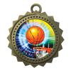 10 PK of Basketball Gold Medals Trophy Award with Neck Ribbons D03-MY406 view 1