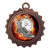 10 PK of Flame Track Bronze Medals Trophy Award with Neck Ribbons D03-EMFCL810 view 1