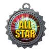 10 PK of All Star Silver Medals Trophy Award with Neck Ribbons D03-MY464 view 1