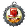 10 PK of Basketball Silver Medals Trophy Award with Neck Ribbons D03-FCL412 view 1