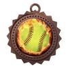 10 PK of Flame Softball Bronze Medals Trophy Award with Neck Ribbons D03-EMFCL805 view 1