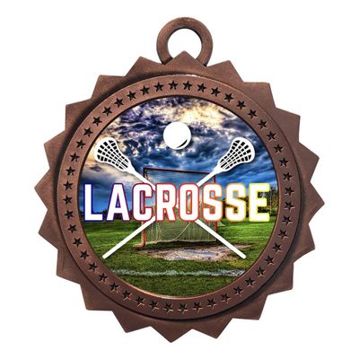 10 PK of Lacrosse Bronze Medals Trophy Award with Neck Ribbons D03-EG150