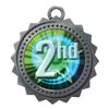 10 PK of 2nd Place Silver Medals Trophy Award with Neck Ribbons D03-MY462 view 1