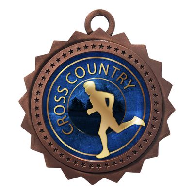 10 PK of Cross Country Bronze Medals Trophy Award with Neck Ribbons D03-EG20