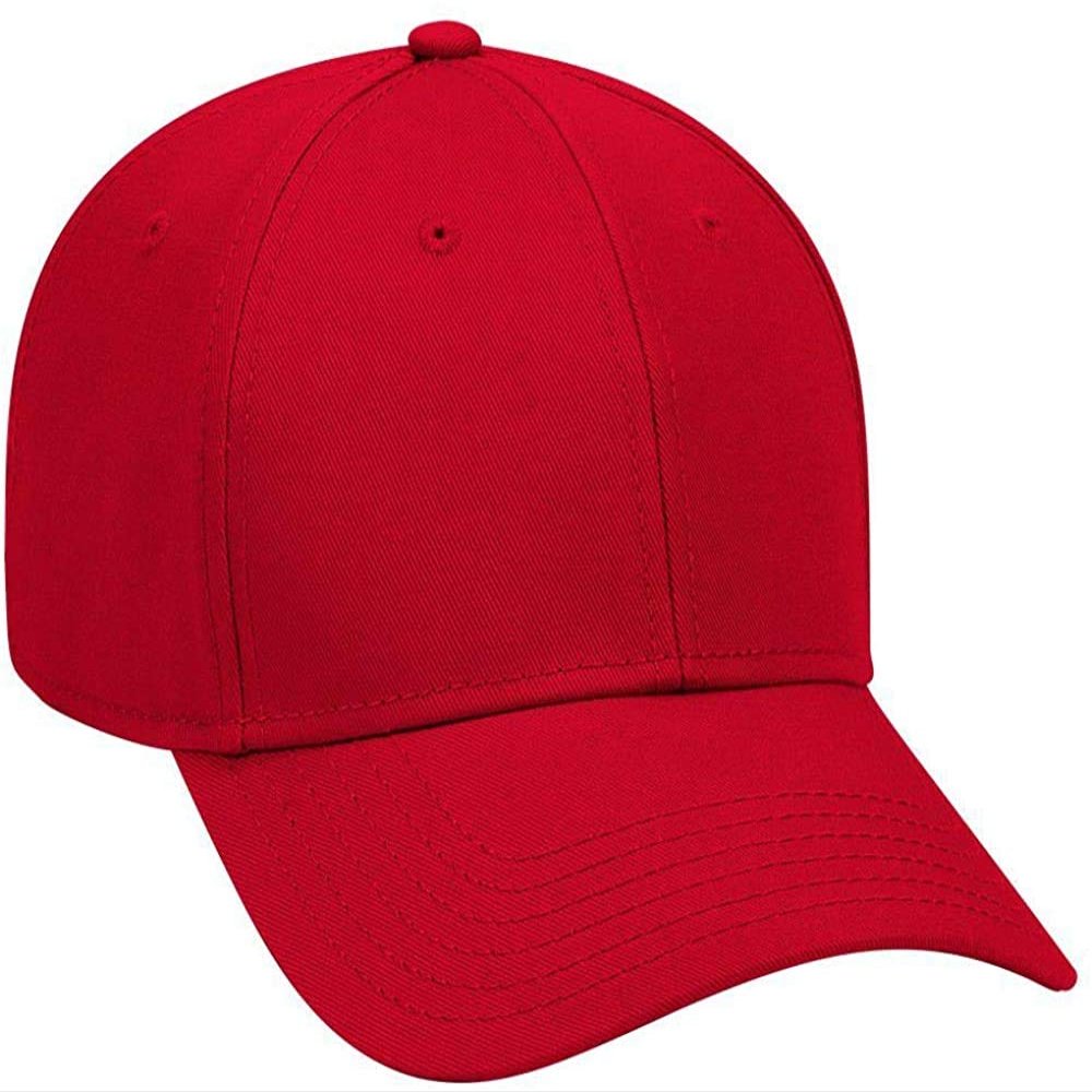 Ashen Fane 6 Panel Structured Low Profile Superior Cotton Twill Basic Baseball Hat, Red